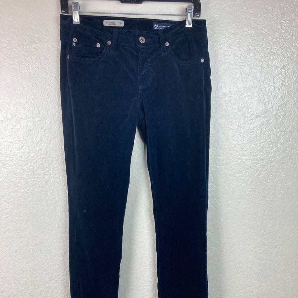AG Adriano Goldschmied the Stevie Slim Straight Black Corduroy Pants Sz 27R